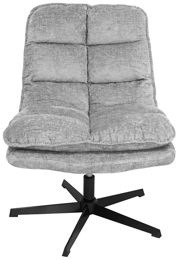 Fotoliu relaxant rotativ KATANIA cu taburet, gri deschis