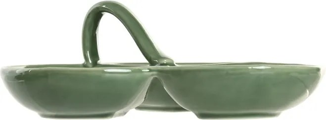 Bol servire aperitive cu 3 compartimente din ceramică, 23,5×23,5×9 cm, „Olivo"