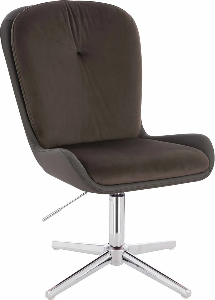 HR690CROSS Scaun Velvet&amp;soft Piele Pu Ciocolată/Cafea Bază Cromata