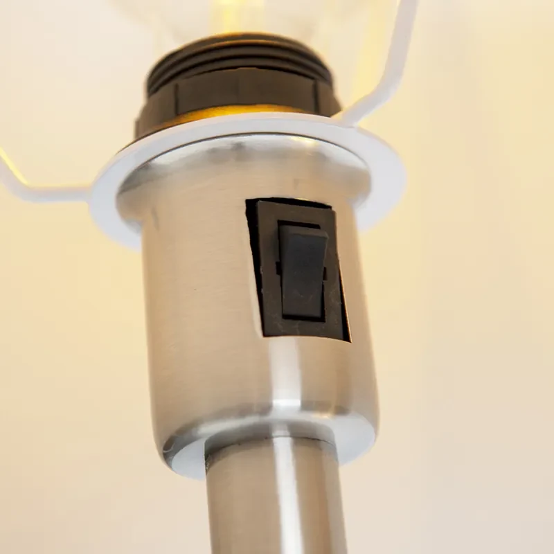 Lampă de podea clasică din oțel cu umbră albă și lumină de lectură - Retro