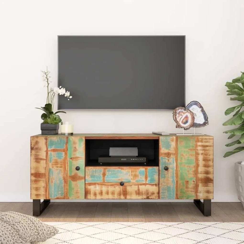 351960 vidaXL Dulap TV, 105x33,5x46 cm, lemn masiv reciclat&lemn prelucrat