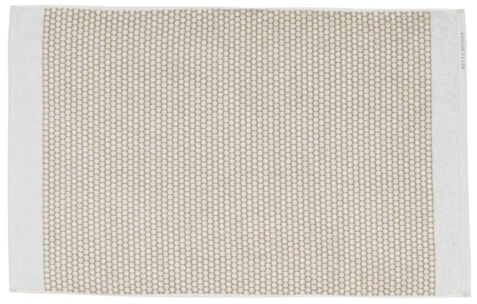 Covoraș de baie alb/bej din material textil 50x80 cm Grid – Mette Ditmer Denmark