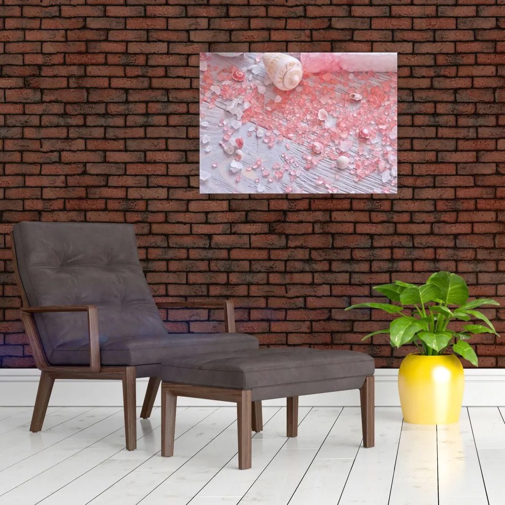 Tablou - Atmosfera de litoral în nuanțe roz (70x50 cm)