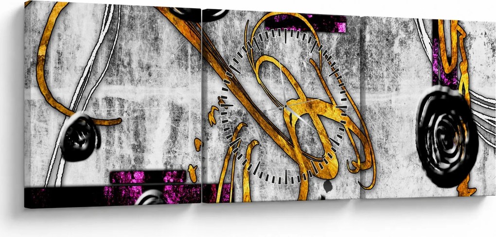 Tablou abstracției (cu ceas) (90x30 cm)