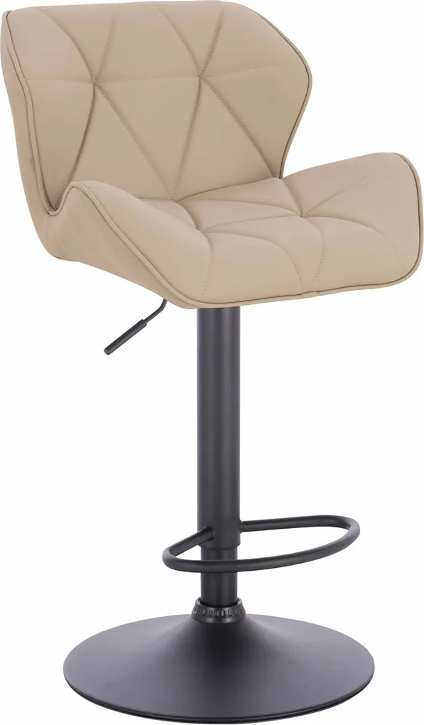 HR111W Scaun Crem Piele Ecologica Premium Soft cu Bază Neagră