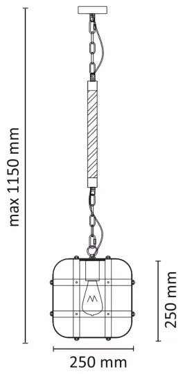 Lustră pe lanț KLATKA 1xE27/10W/230V