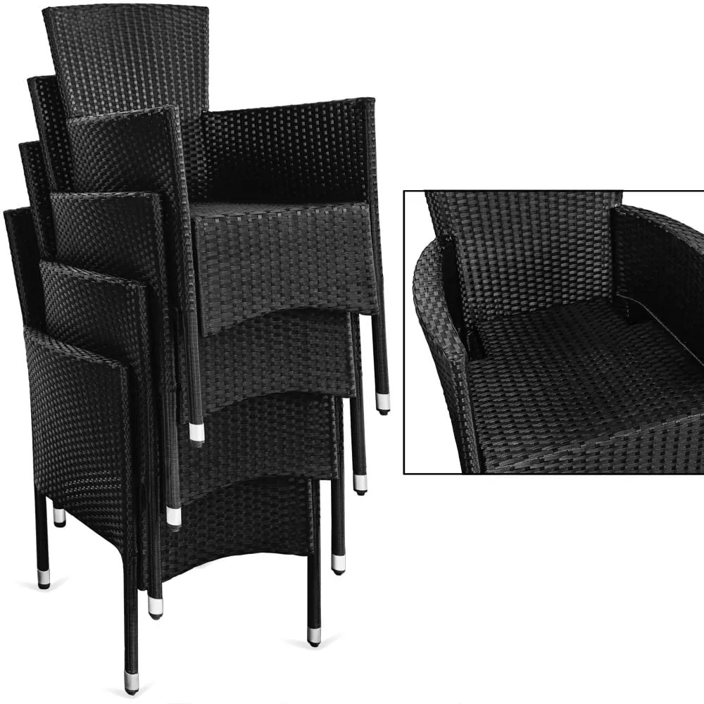 Deuba Set ratan de gradina Berlin 1+4 - negru