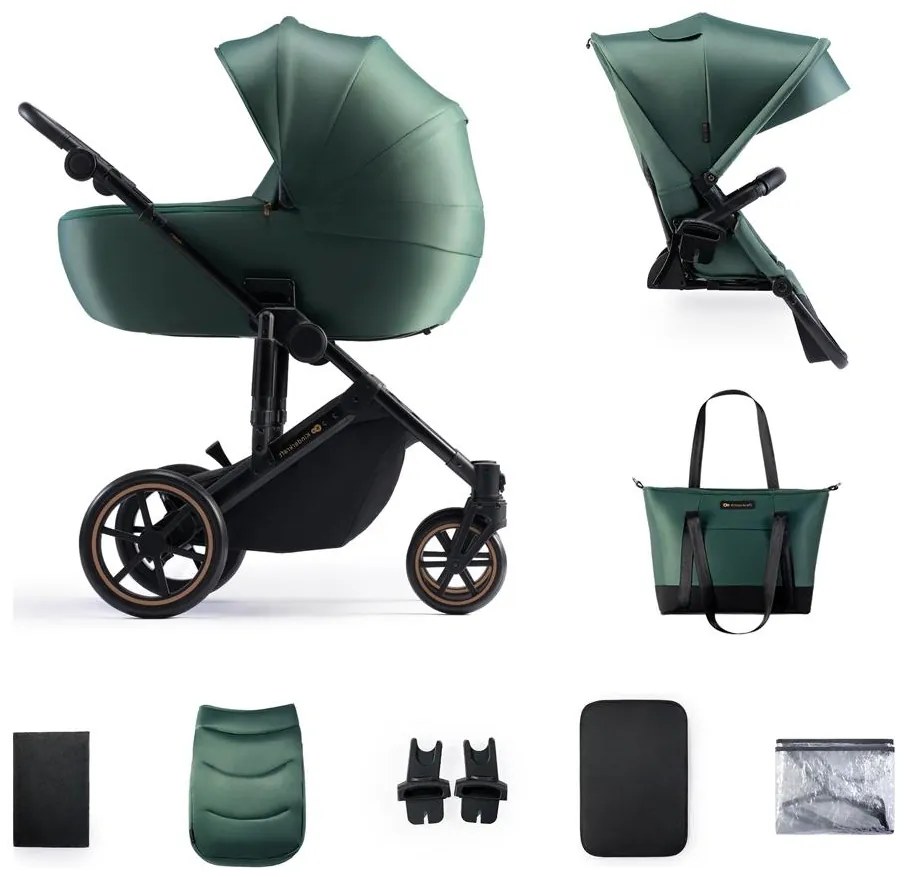 Cărucior de copii combinat 2 în 1 KINDERKRAFT PRIME 2 verde