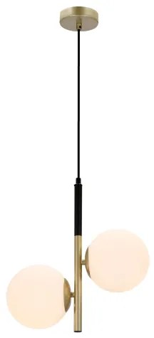 Lustră pe cablu DUO 2xE14/40W/230V aurie/neagră