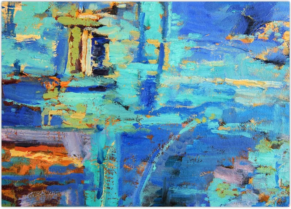 Tablou - pictură abstractă în ulei (70x50 cm)