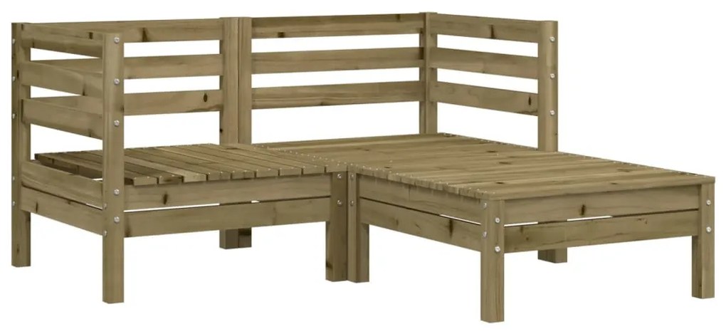 838025 vidaXL Canapea de grădină 2 locuri/taburet, lemn de pin tratat