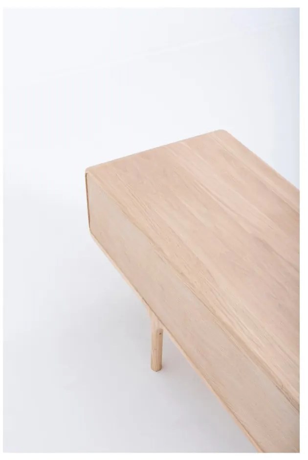 Comodă TV din lemn masiv de stejar cu 3 sertare Gazzda Fawn