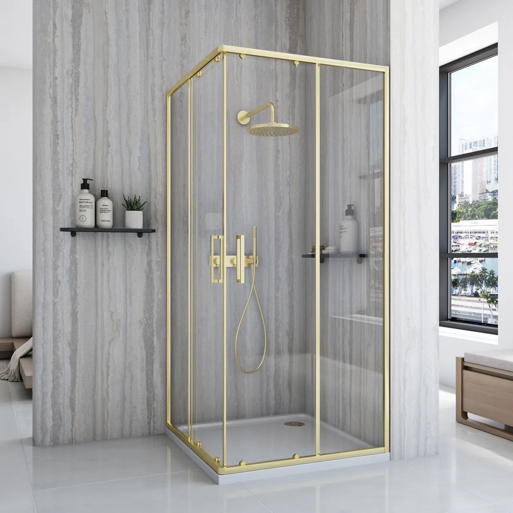 Cabină de duș Rea City 90x90 cm Gold