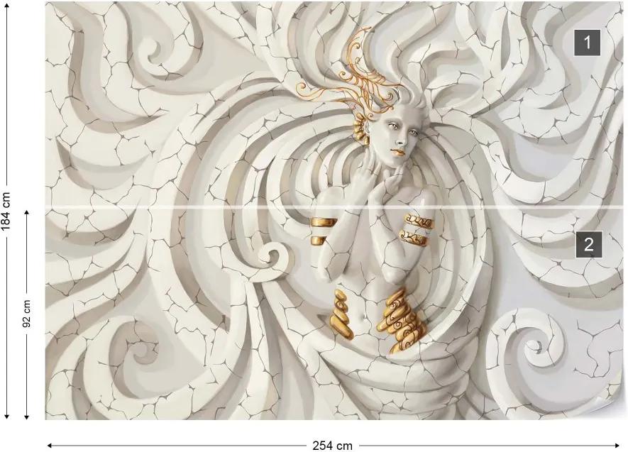 Fototapet GLIX - 3D Classical Woman Swirls + adeziv GRATUIT Tapet nețesute - 254x184 cm