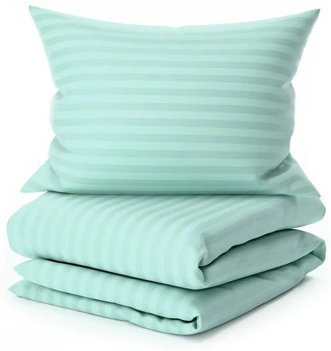 Lenjerie de pat hoteliera din microfibra JASMINE menta - dunga 2 cm Dimensiune lenjerie de pat: 70 x 90 cm | 140 x 200 cm