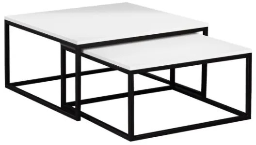 SET 2x măsuță de cafea DUAL alb/negru