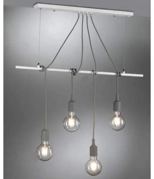 Lustră pe cablu ONLI WIRE 4xE27/15W/230V gri/alb