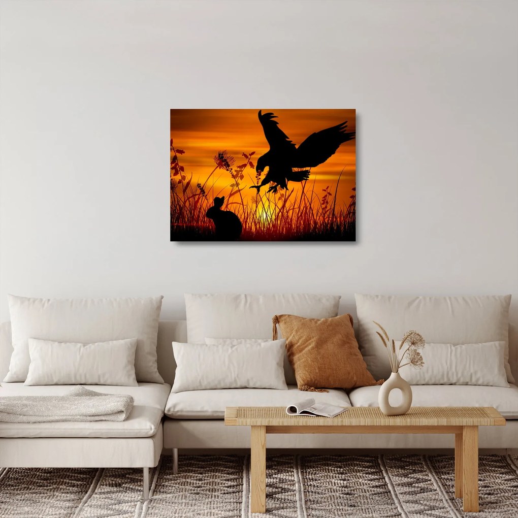 Tablou pe sticlă cu silueta prădătorului (70x50 cm)