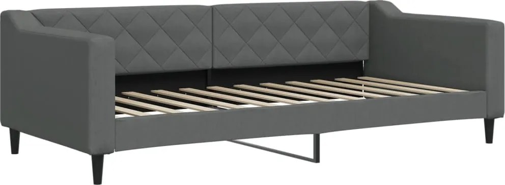 vidaXL Pat de zi, gri închis, 90x200 cm, material textil
