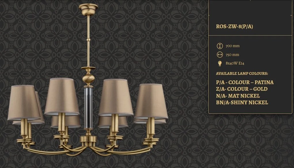 Candelabru 8 brate elegant design clasic ROSSANO