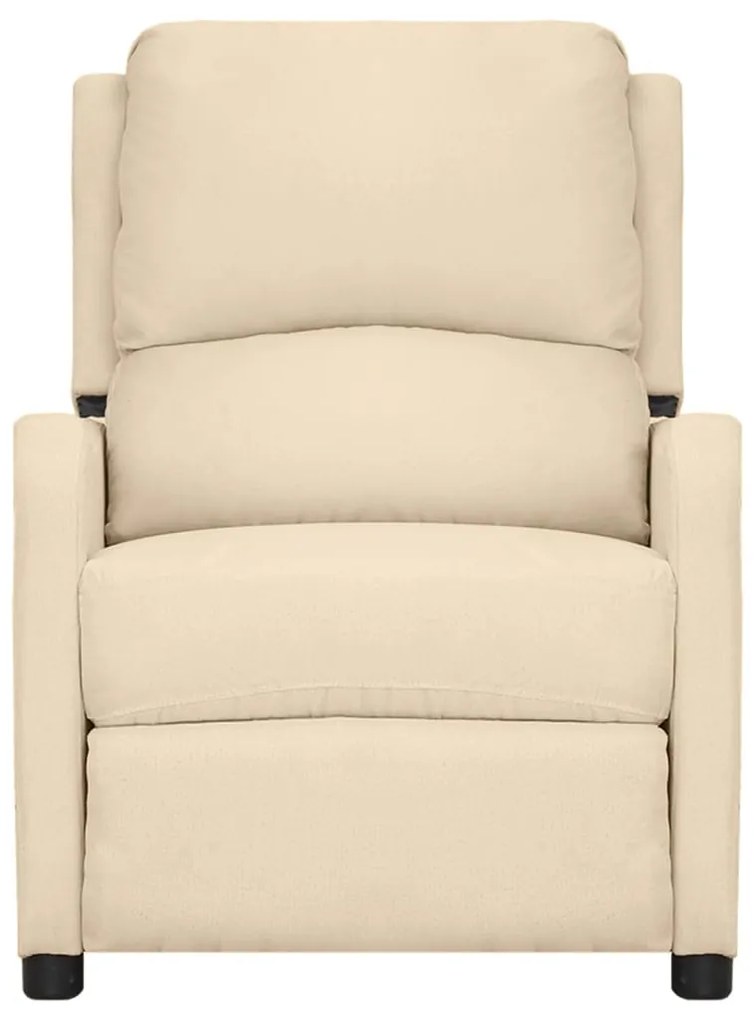339029 vidaXL Fotoliu rabatabil, crem, material textil