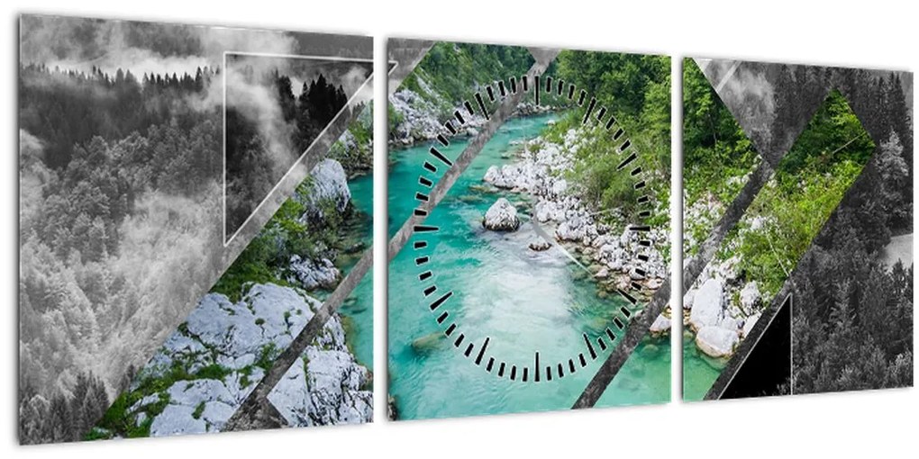 Tablou - Natura sălbatică (cu ceas) (90x30 cm)