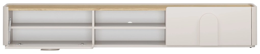 Comodă TV cu sertar Amilio 220 cm - cașmir / stejar uleiat / mânere cașmir