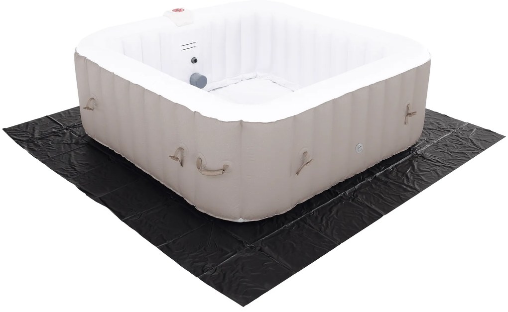 Cada cu hidromasaj gonflabil, gri maroniu Taupe/alb, 4-6 pers., 910 l, KAMINO NEW TYP 4