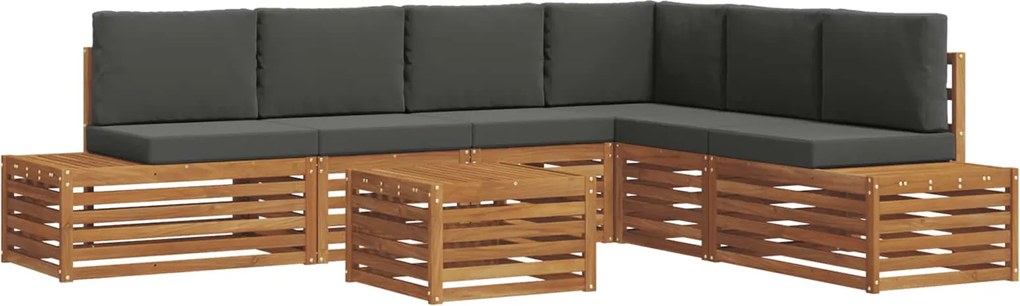vidaXL Set de canapele de exterior 7 Bucată Natural și Antracit