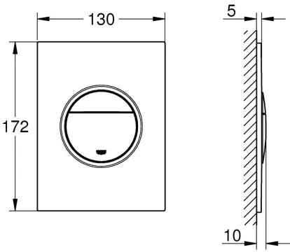 Buton de acționare GROHE NOVA COSMOPOLITAN S, 130 × 172 mm, grafit - 37601AL0