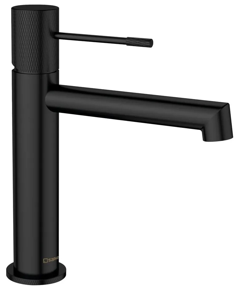 Baterie negru-mat pentru chiuvetă înaltă Solaris – Sapho