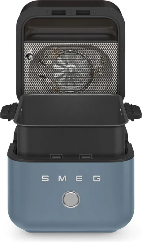 Friteuza cu aer cald Smeg Collezione AFC01SBMAU, 1450 W, 7,3 l, 40-200°C, 7 programe, Mod dublu, Comandă tactila, Timer, LED, Albastru