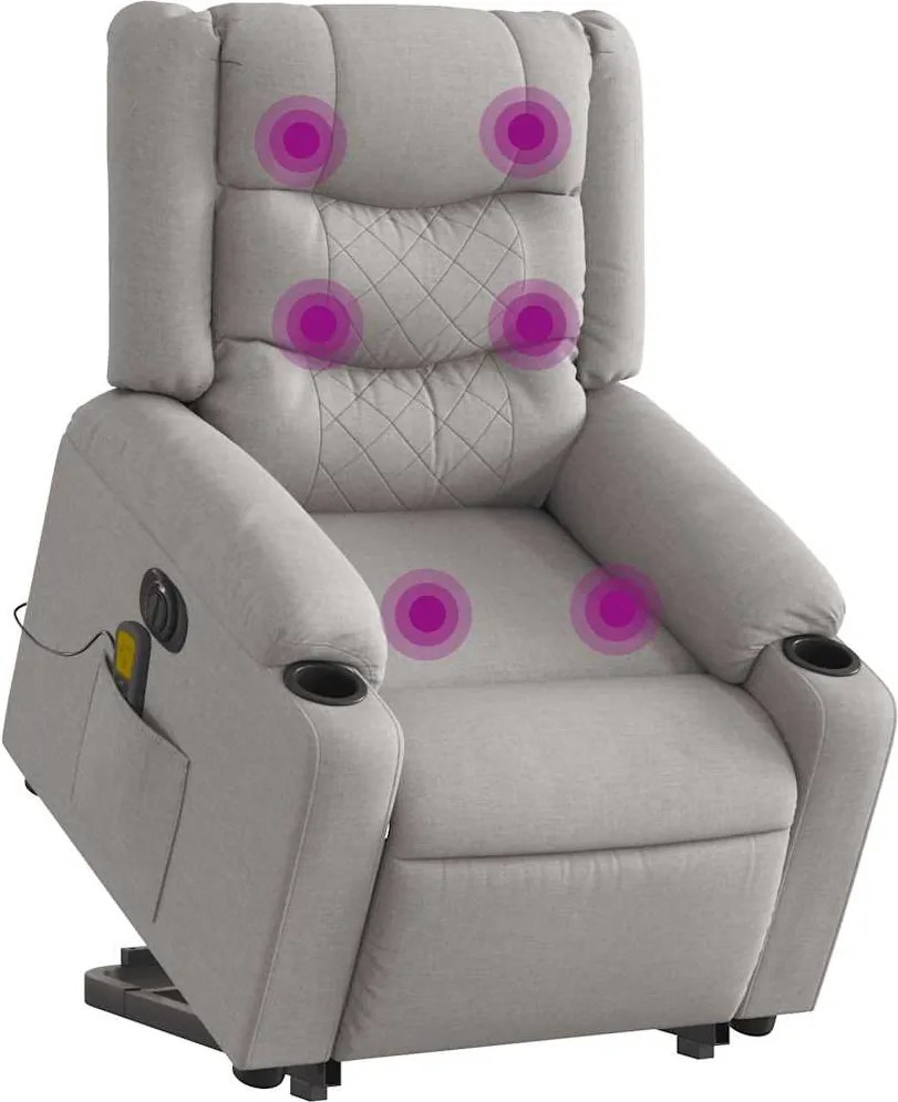 vidaXL Scaun electric pentru masaj picioare în picioare stofa gri nor