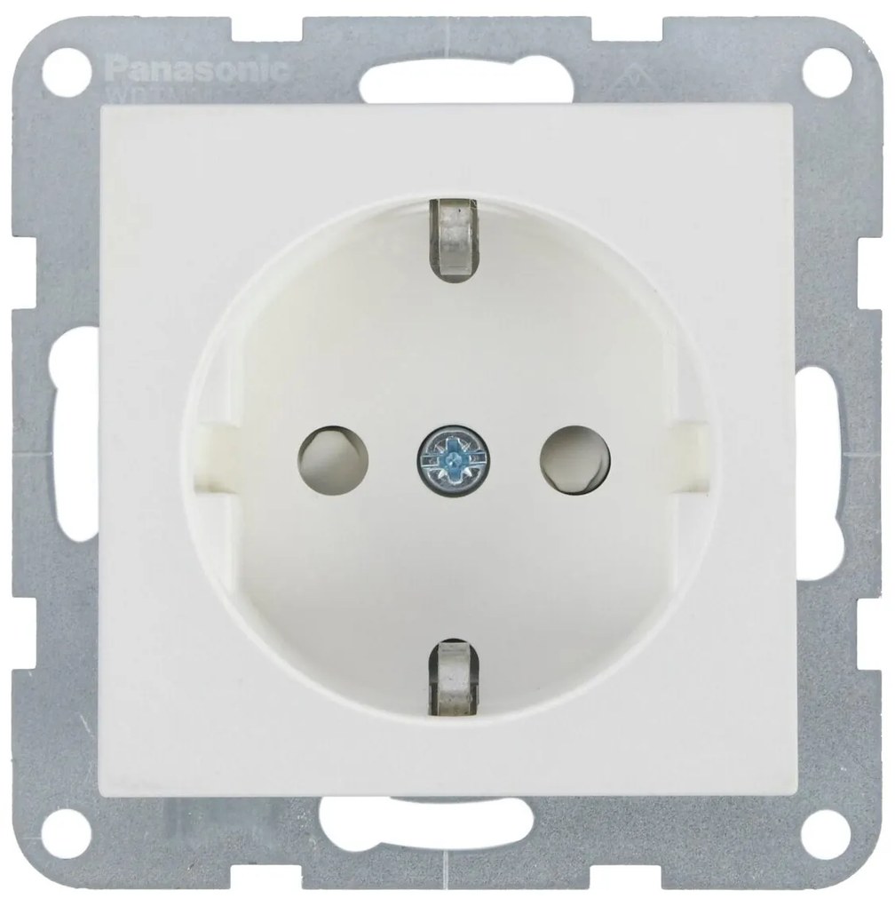 Priza simpla cu impamantare, protectie copii, 16A, IP20, Seashell, Panasonic Karre Plus 55 Soft Touch
