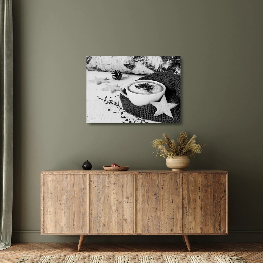 Tablou pe sticlă - Cappuccino de iarnă (70x50 cm)