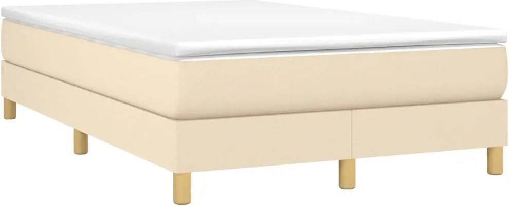 vidaXL Pat continental cu saltea, crem, 120x190 cm, textil