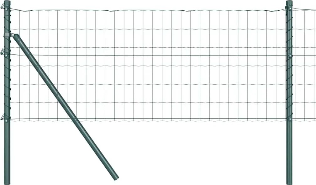 vidaXL Gard cu Stâlp Verde 0,8 x 10 m Oțel și PVC