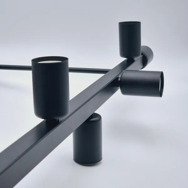 Lustră pe tijă ASTRID 8xE27/60W/230V negru