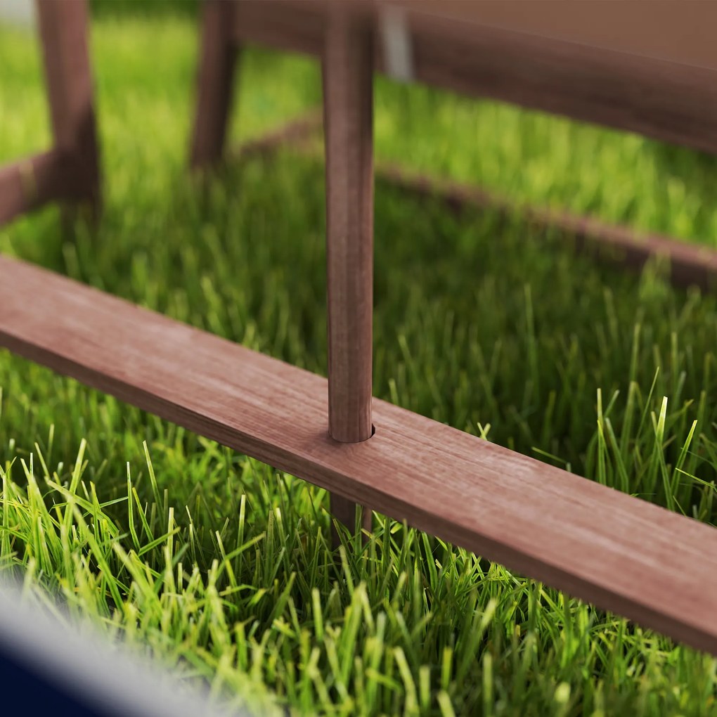 AIYAPLAY Set mobilier de grădină exterior pentru copii cu perne și parasol detașabil, dungi bleumarin și albe | Aosom Romania