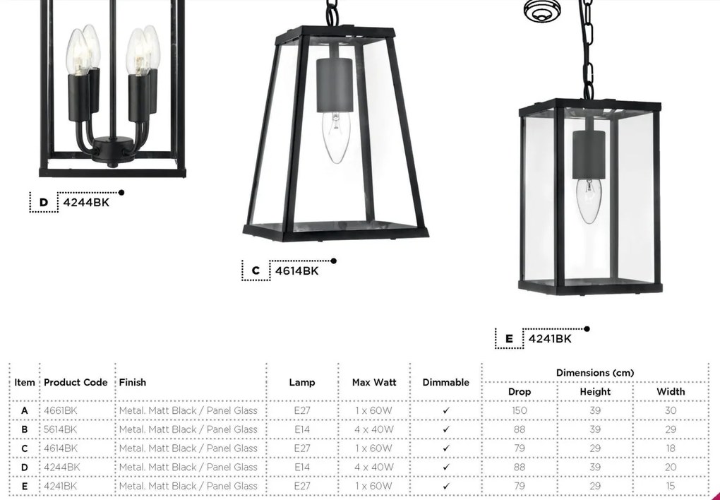 Pendul stil traditional Voyager negru 4614BK SRT