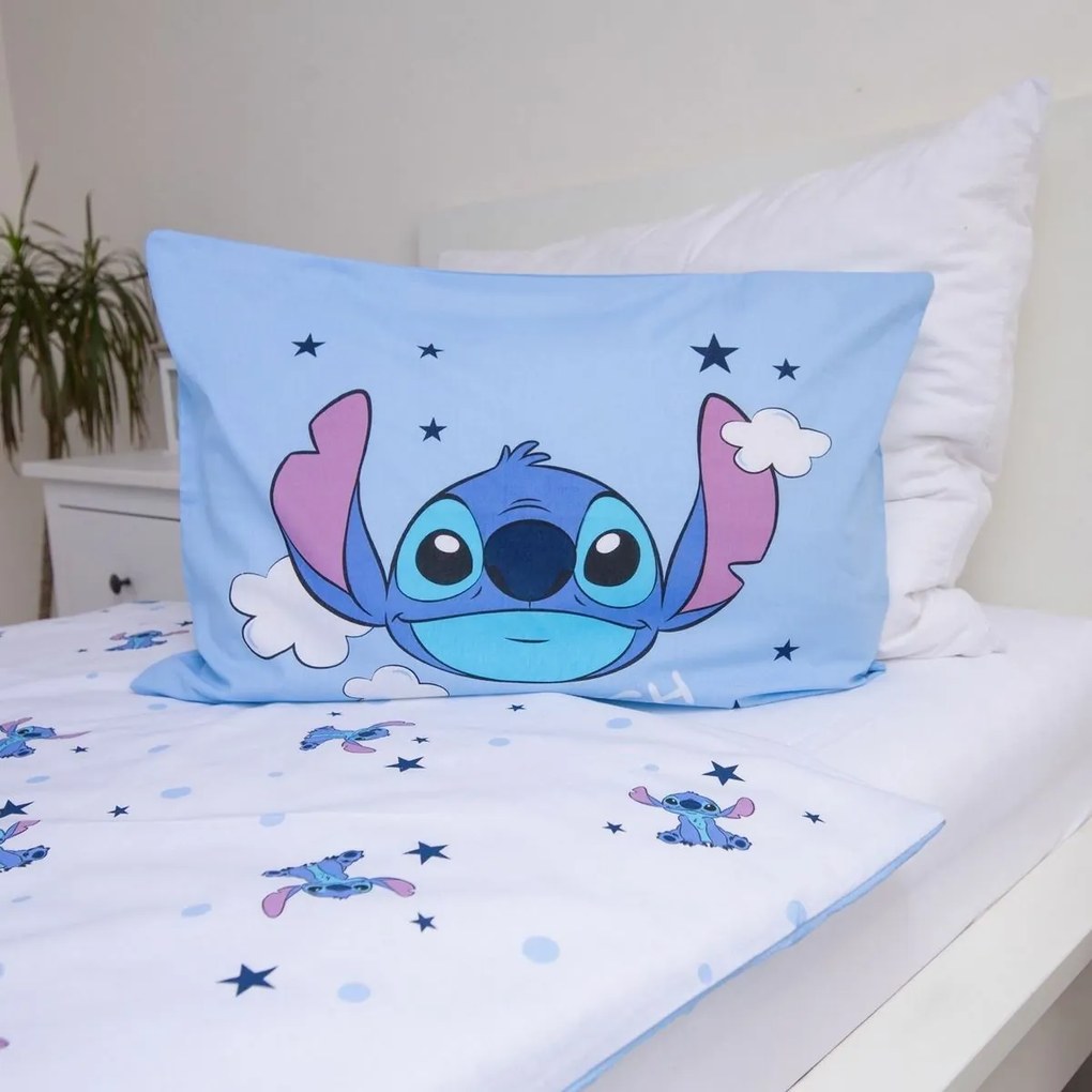 Jerry Fabrics Lenjerie de pat din bumbac pentru copii Lilo and Stitch Clouds