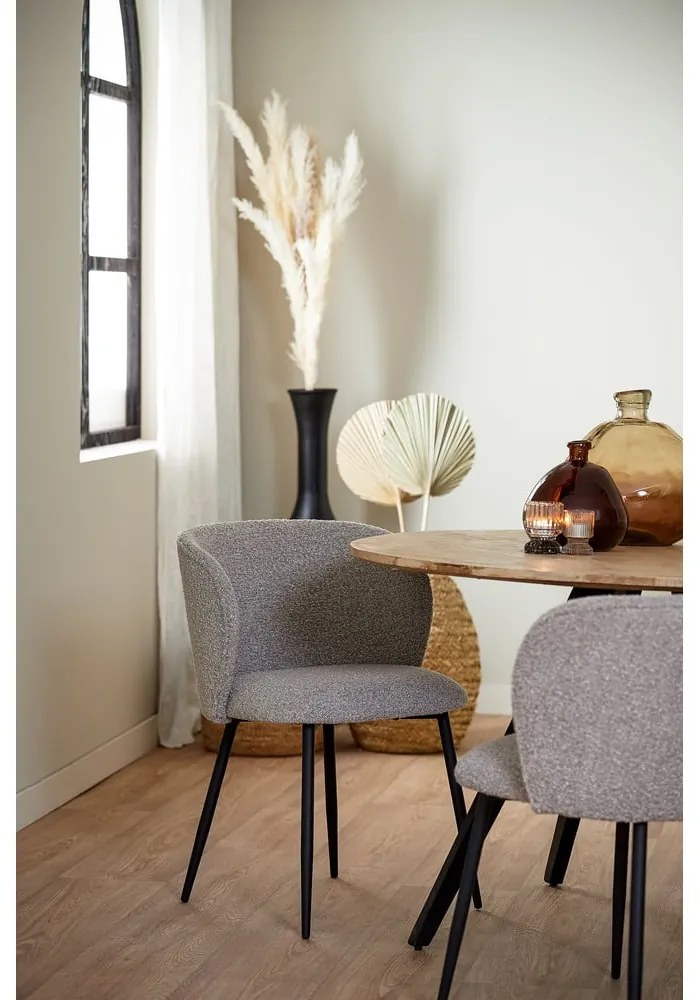 Scaun de sufragerie gri tapițat Elyna – Light &amp; Living