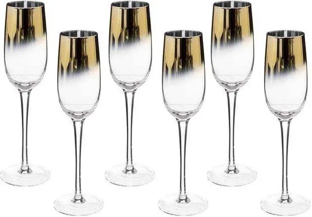 Set 6 pahare pentru sampanie ARYA, 210 ml