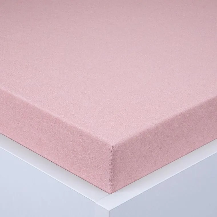 decoDoma Cearşaf cu elastic frotir EXCLUSIVE roz prăfuit 90 x 200 cm