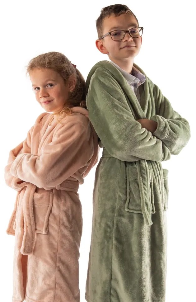 Halat pentru copii verde din micropluș/cocolino Delux – Tiseco Home Studio