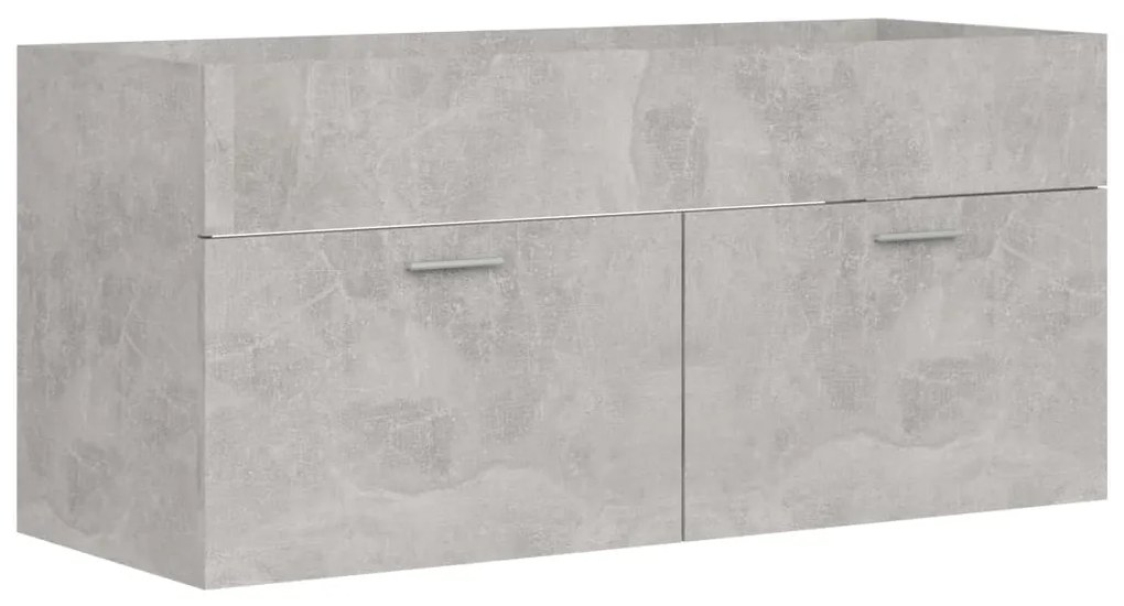 804678 vidaXL Dulap de chiuvetă, gri beton, 100x38,5x46 cm, PAL