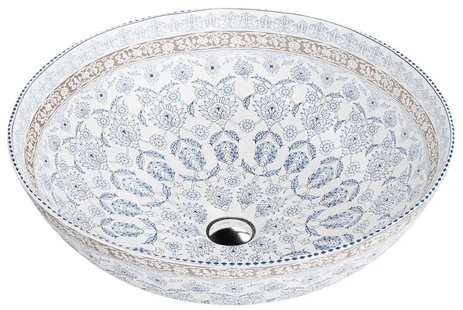 Lavoar pe blat Rune Gardar rotund 40 cm alb-albastru