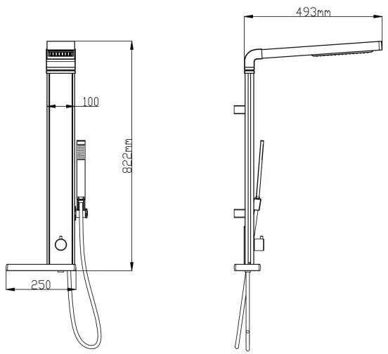 Aqualine - Set de duș ROME crom lucios