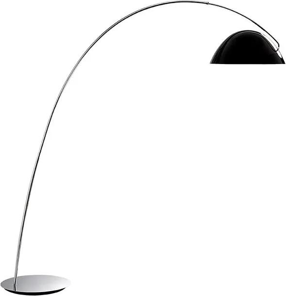 Pluma - Lampă de podea cu abajur negru lucios cu interior alb