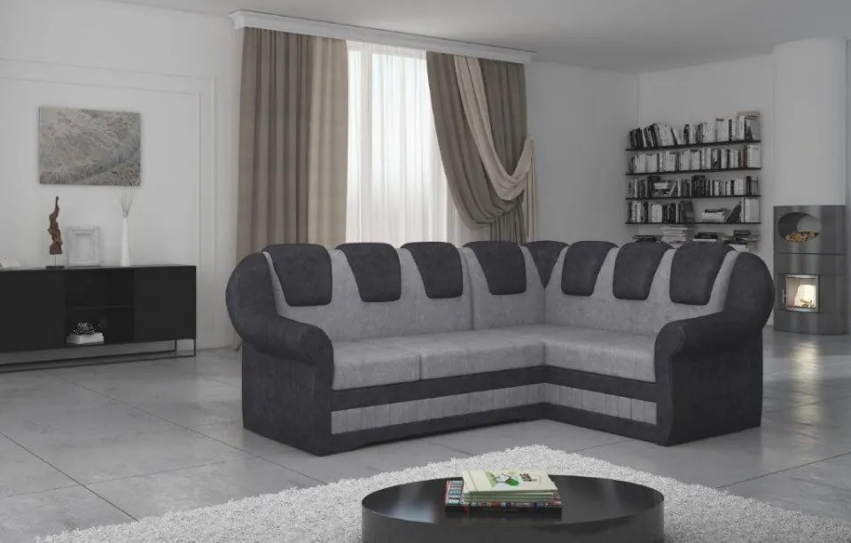 Coltar extensibil cu spatiu pentru depozitare, 243x105x190 cm, Lord II R02, Eltap (Culoare: Gri inchis / Alb)